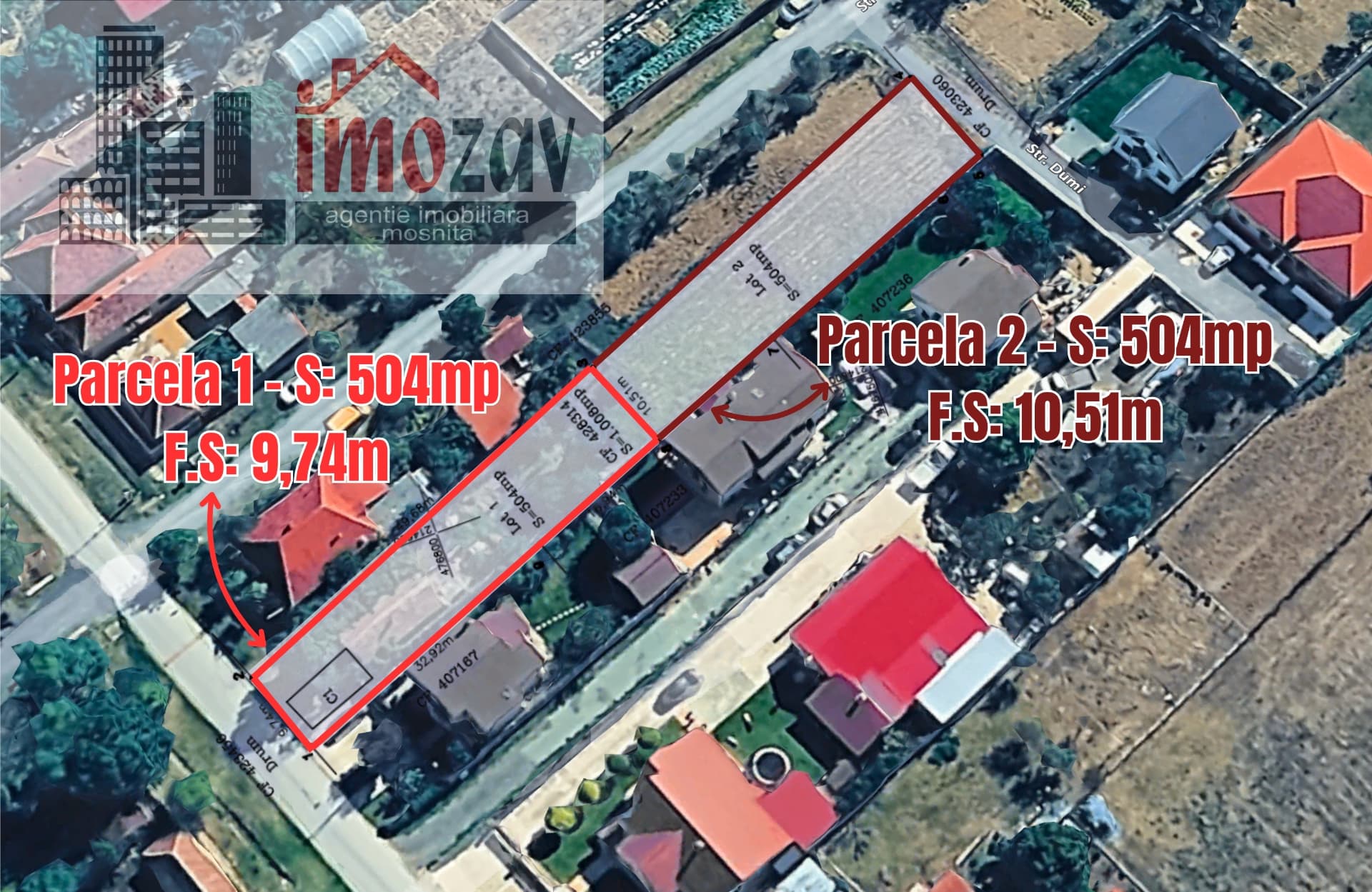 Parcele de vânzare – Str. Dumi & Str. Bisericii, Moșnița Veche