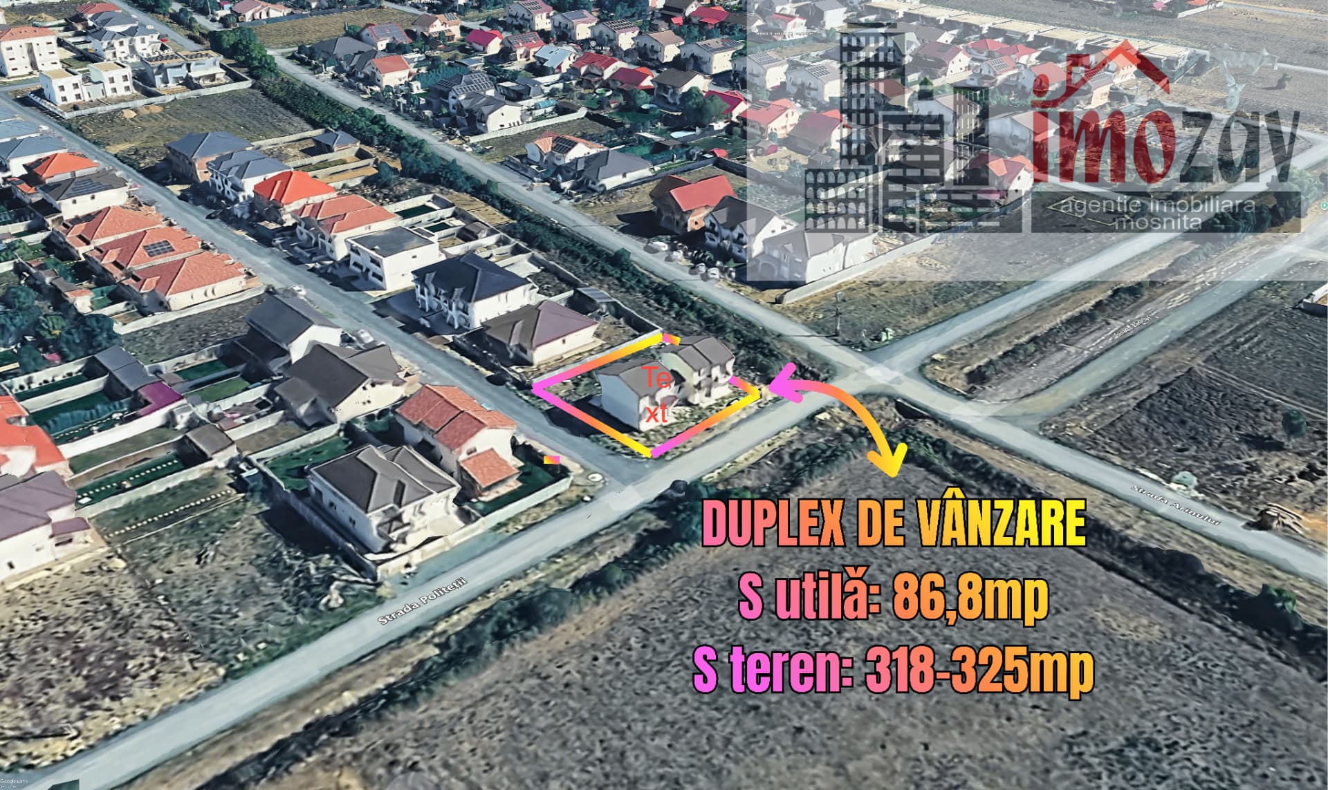 Jumătate de duplex (nou) de vânzare – Str. Politeții nr. 49, Moșnița Nouă