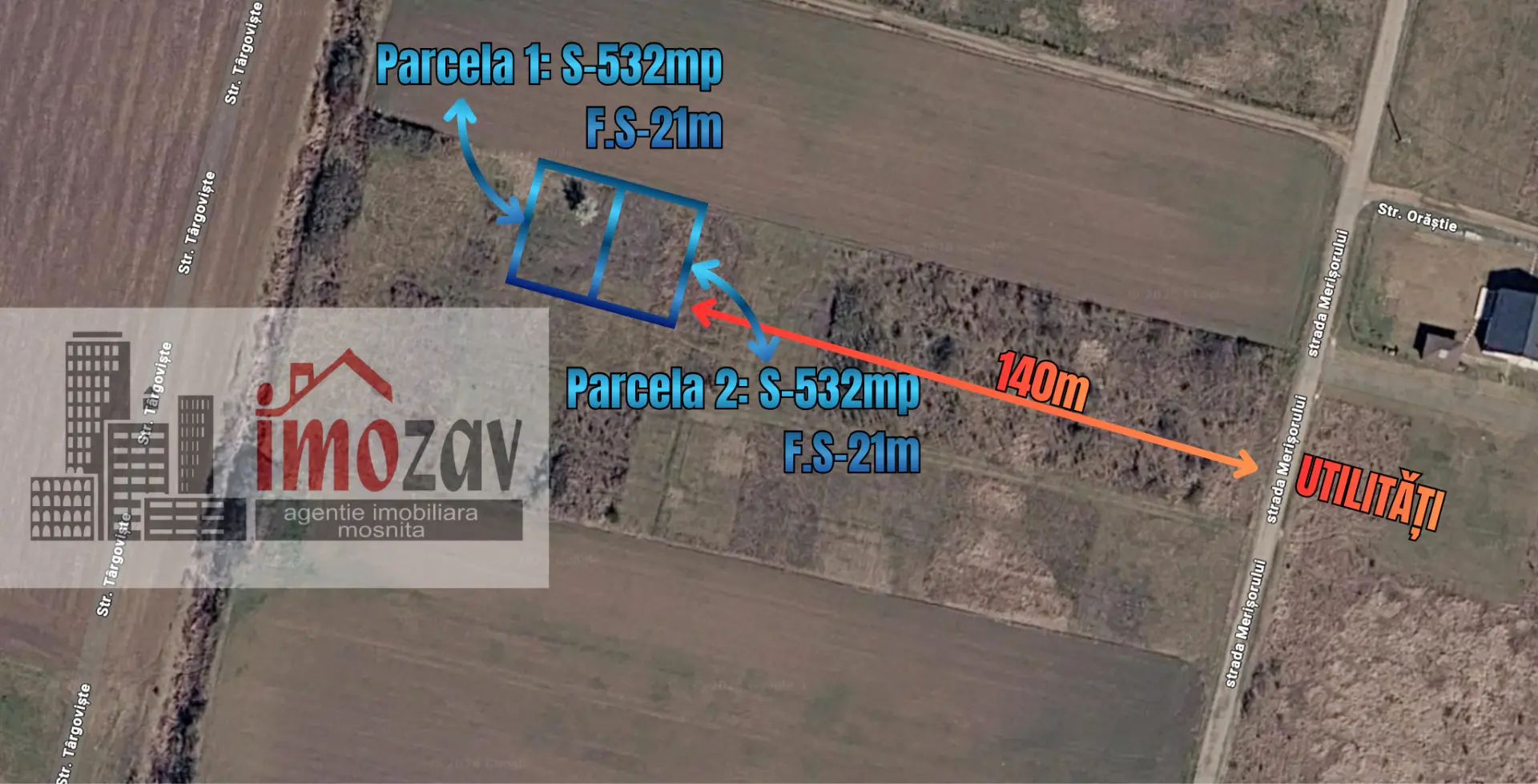 Două parcele de vânzare pe Str. Orșova – Moșnița Veche