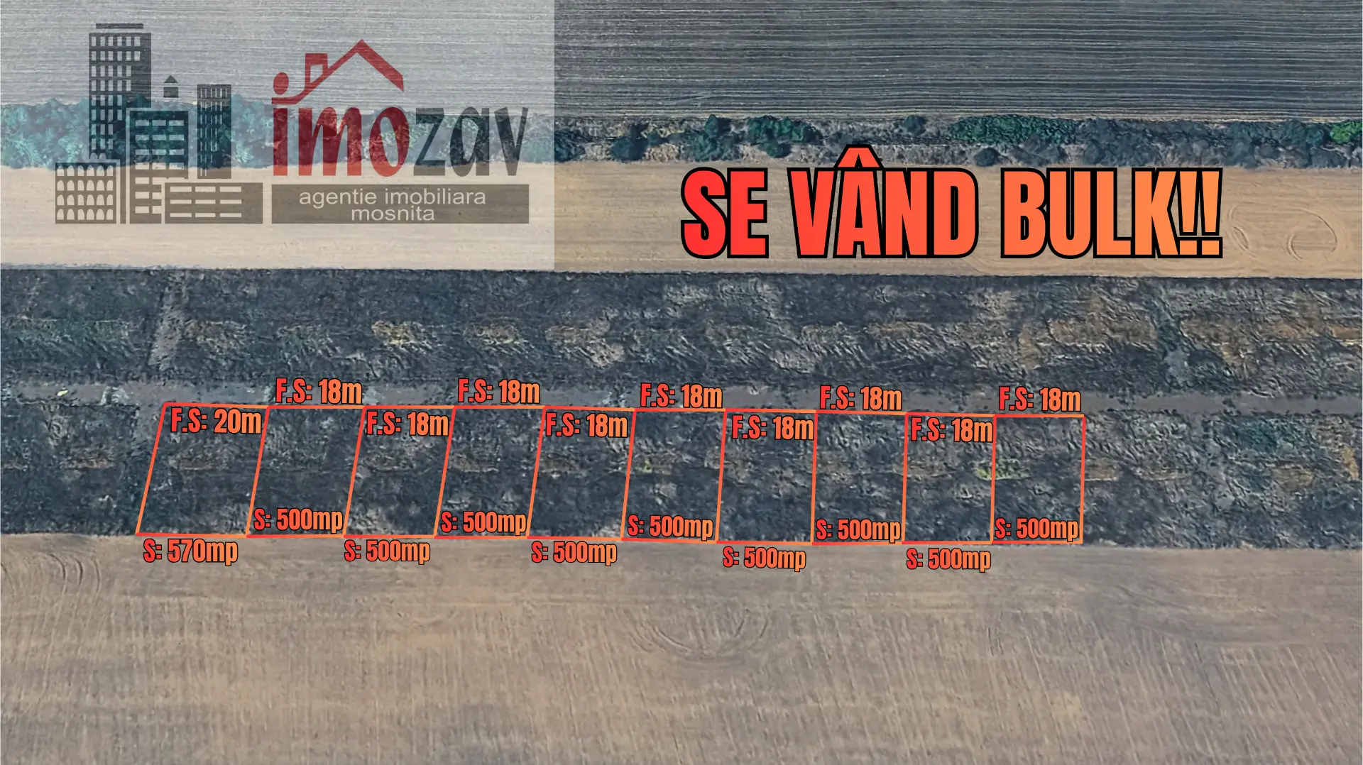 10 parcele de teren de vânzare – în imediata apropiere de Bazoșu Nou